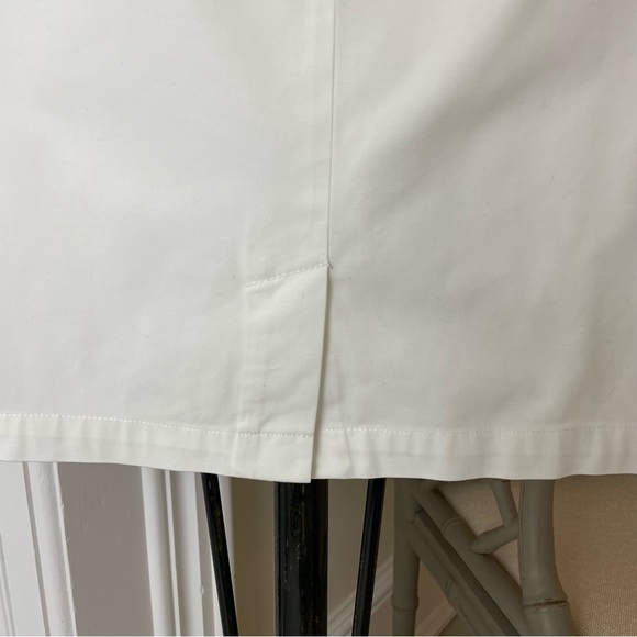 Talbots Skirt Womens 10 White Twill Button Front Pockets Summer Nautical Skirt - Picture 5 of 12